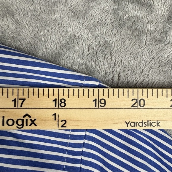 Eton Men's XL Blue Striped Dress Shirt French Cuffs Contemporary Fit LS SEE DESC - Picture 14 of 15